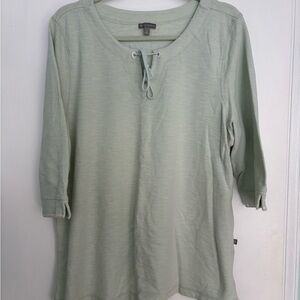 Talbots Sage Lace-Up Long Sleeve Top